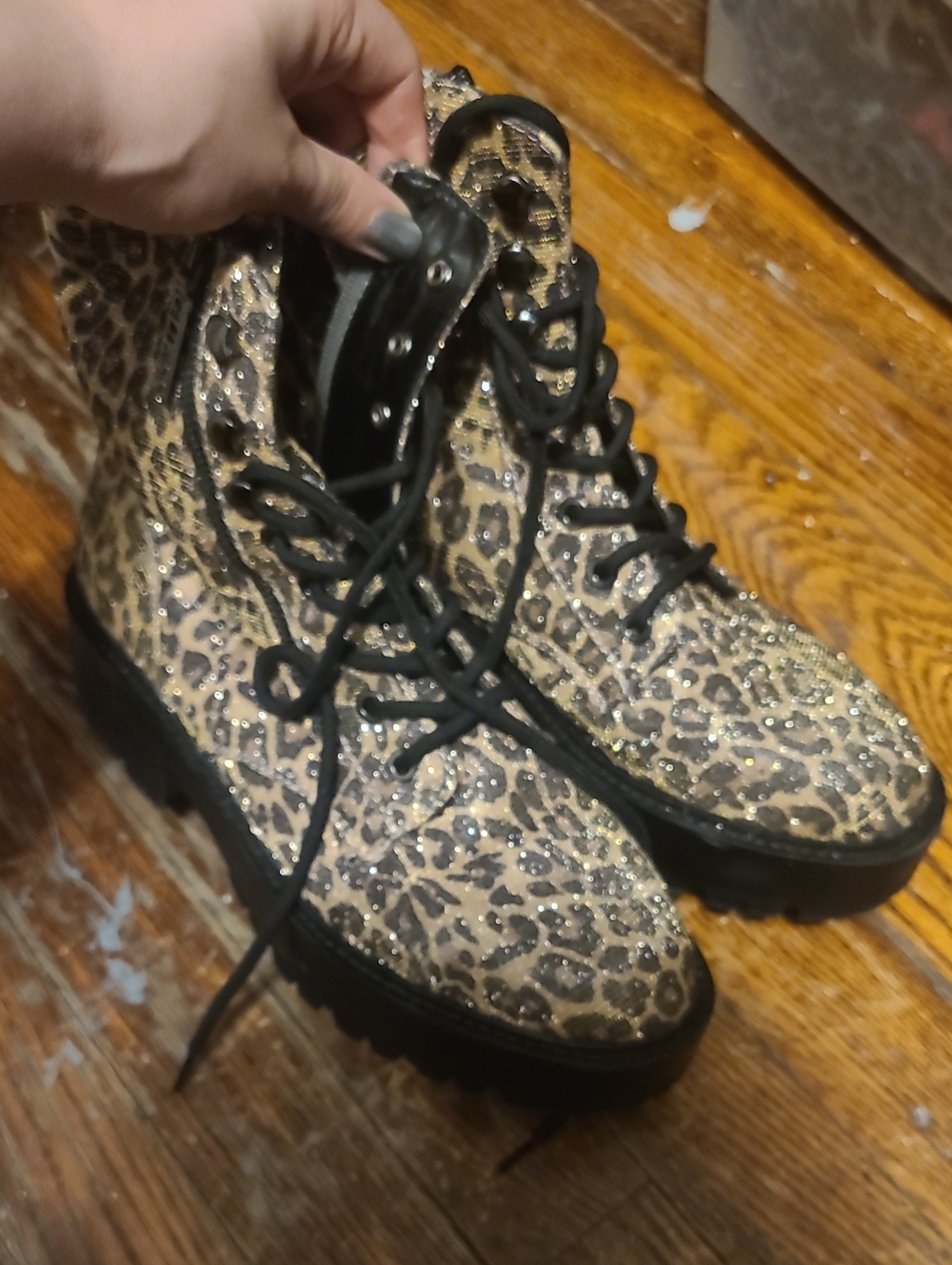 Sparkly Cheetah Print Boots